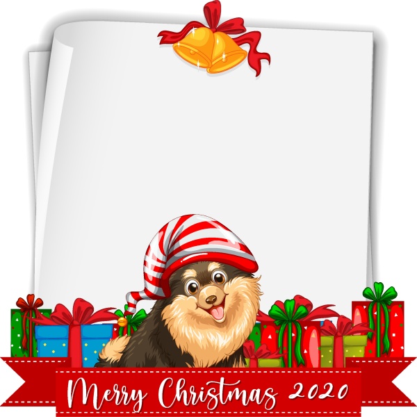 blank paper with merry christmas 2020