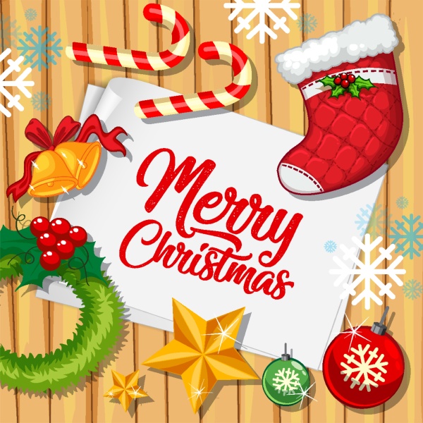 merry christmas font on paper with