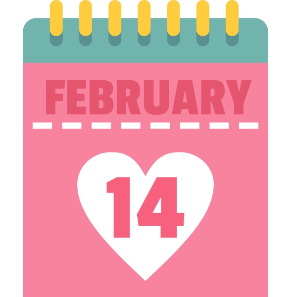 pink valentines day calendar icon isolated
