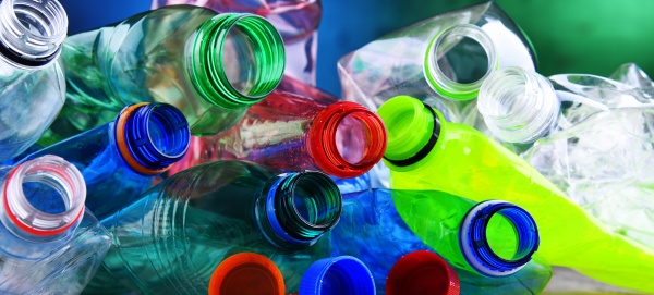 empty colored carbonated drink bottles