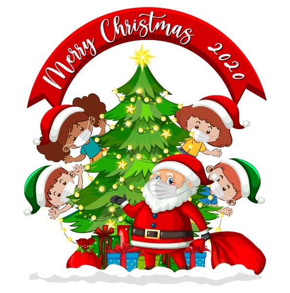 merry christmas 2020 font banner with