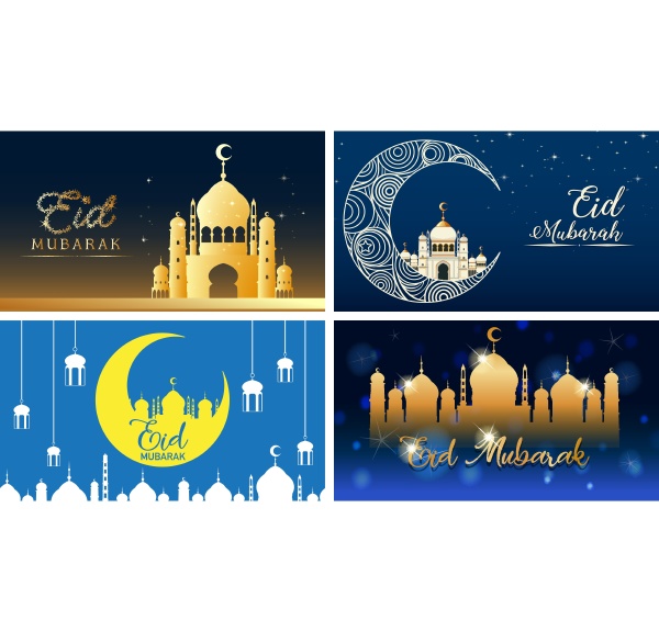 four background designs for muslim festival