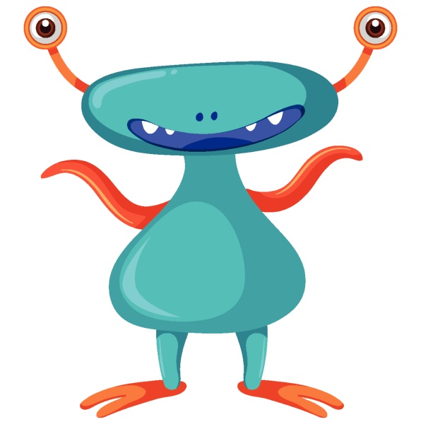 monster cartoon character on white background