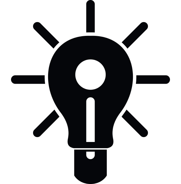 glowing light bulb icon simple