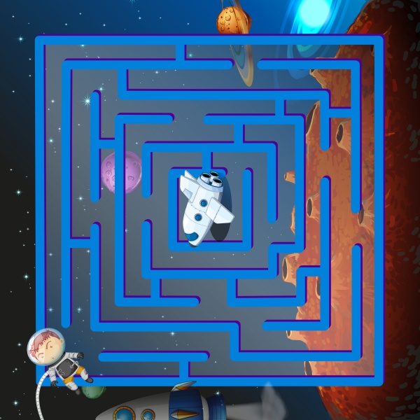a maze game in the outerspace