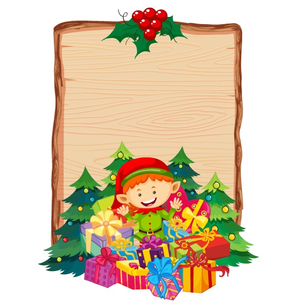 blank wooden board with merry christmas