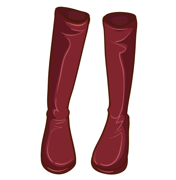 a pair of maroon boots