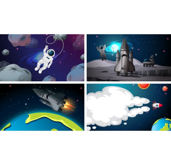 set of space backgrounds