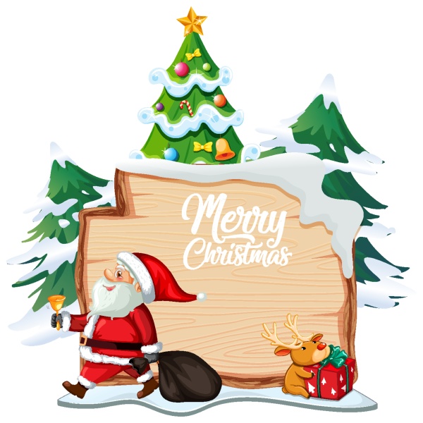 merry christmas font logo on wooden