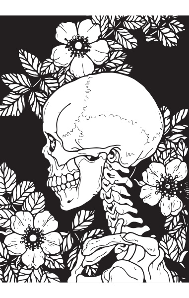 romantic skeleton on a background of