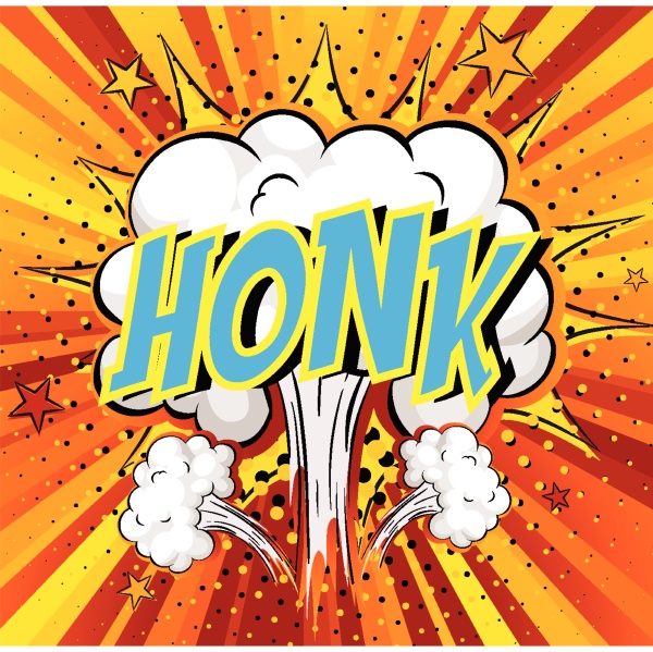 word honk on comic cloud explosion