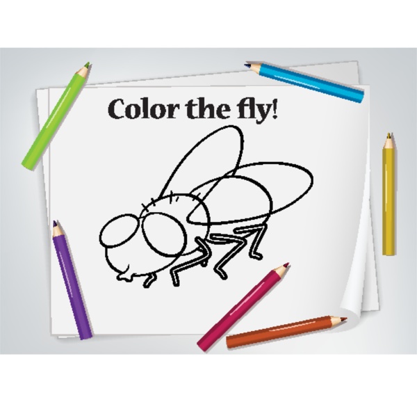 children fly coloring worksheet