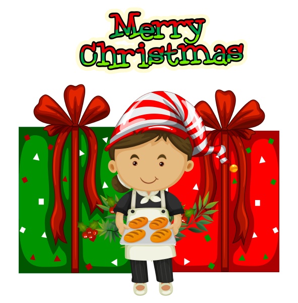 christmas theme with chef and presents