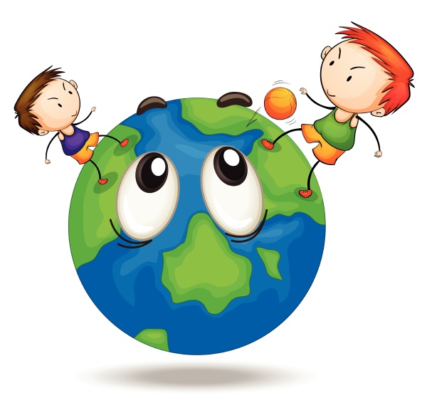 kids on a earth globe