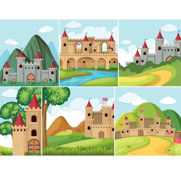 scenes with castle towers in the
