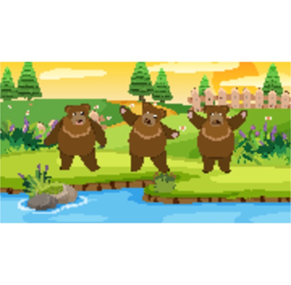 scene with three bears in the