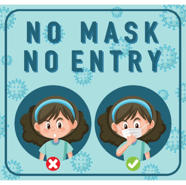 no mask no entry sign with