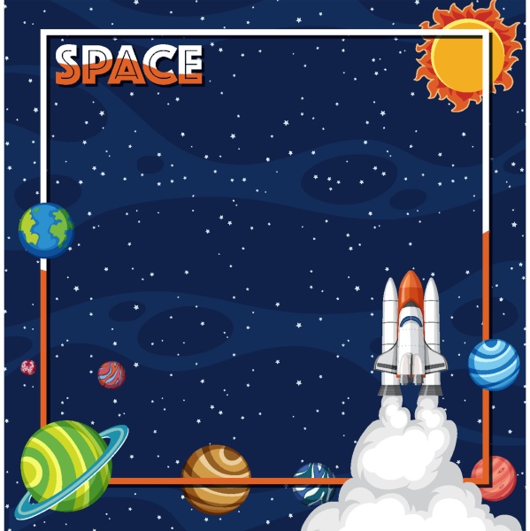background theme of space with spaceship