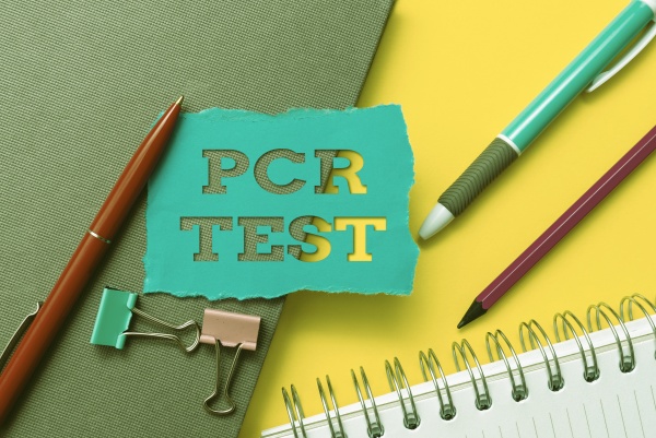 sign displaying pcr test business