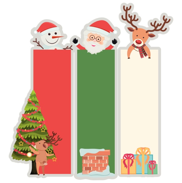christmas banner template with tree and