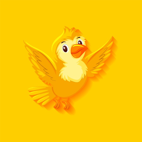 cute yellow bird cartoon character