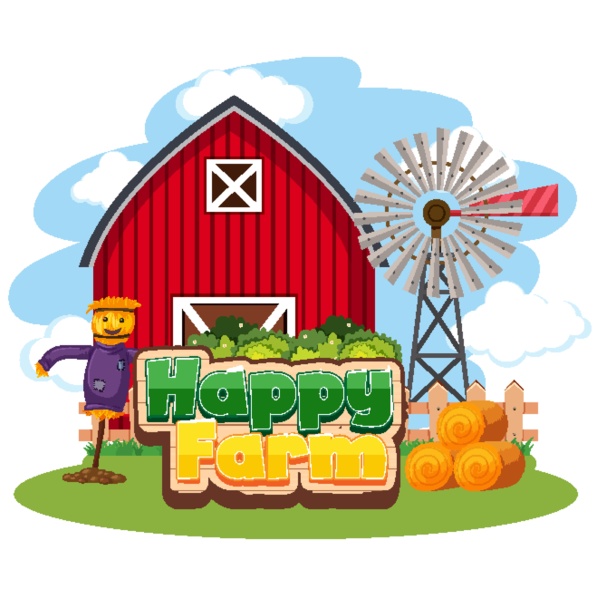 font design for happy farm with