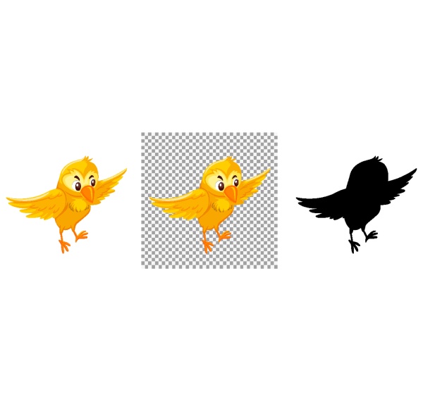 cute yellow bird cartoon character
