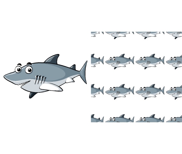 seamless background design with gray shark