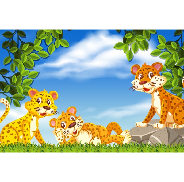 cheetahs in nature scene