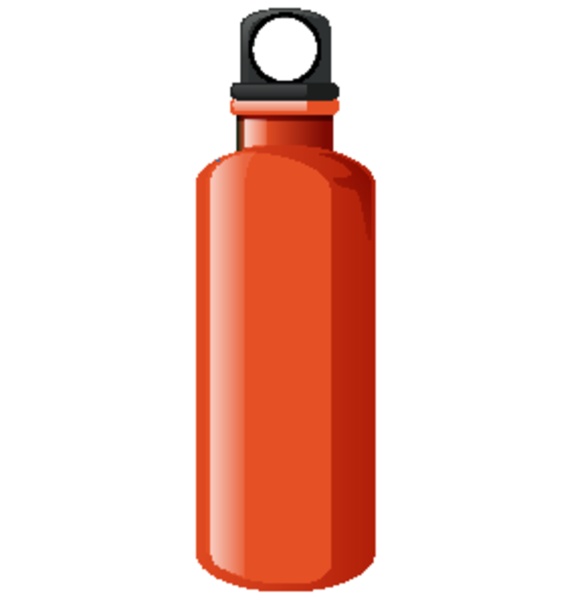 water bottle in orange color on