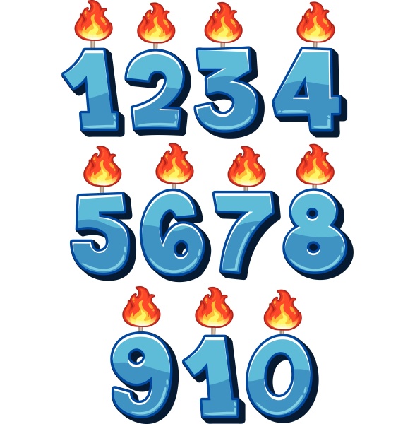 a set of candle numbers