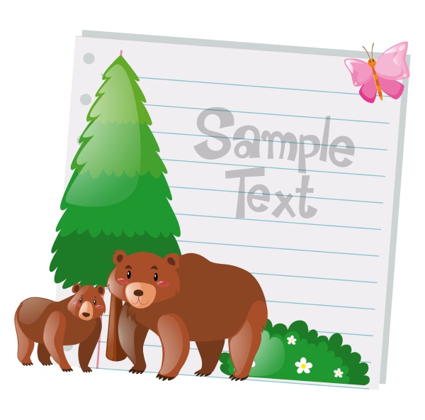 paper design with two bears
