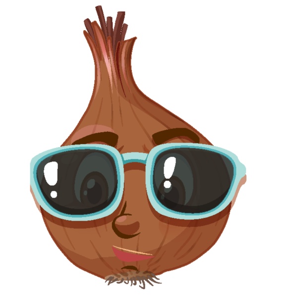 onion cartoon character with facial expression