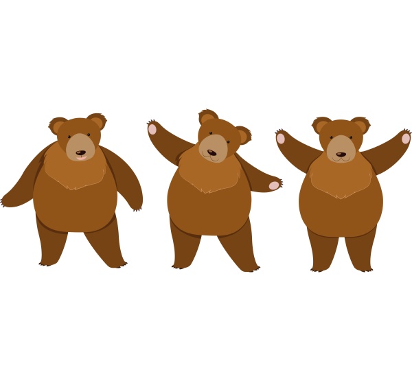 brown bear in three actions