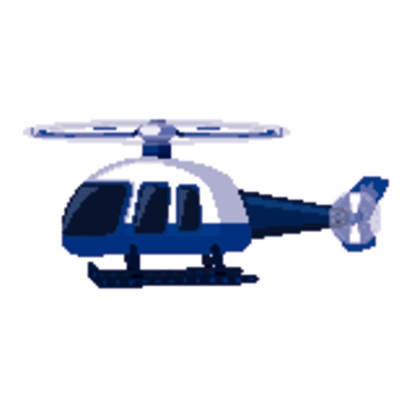 isolated of helicopter in blue color