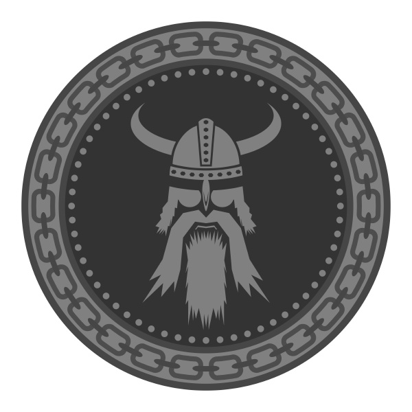 viking head silhouettes icon isolated on