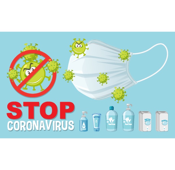 stop coronavirus text sign with coronavirus