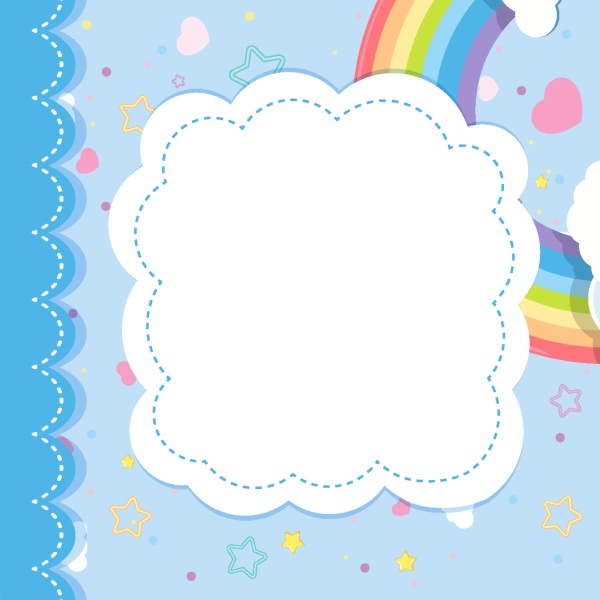 blank banner with rainbow sky theme
