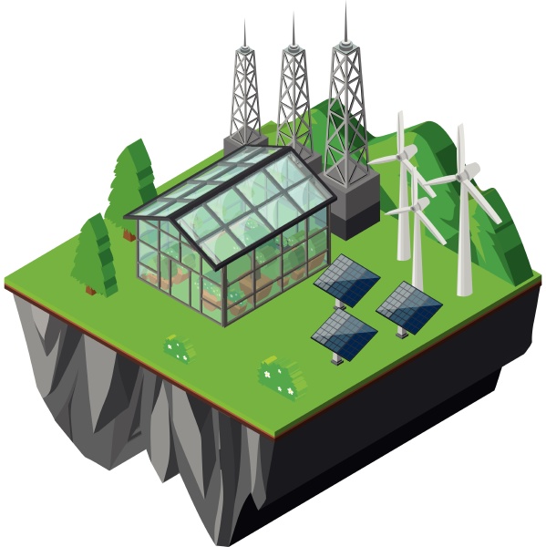 greenhouse and solar cells by the
