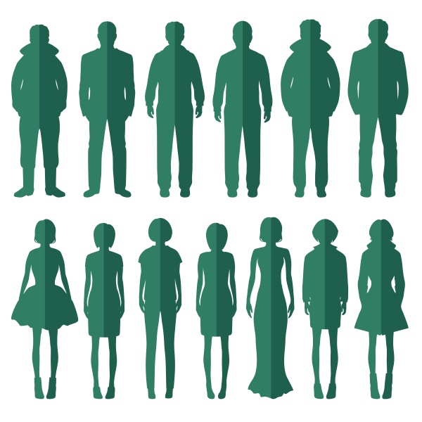 standing people silhouettes