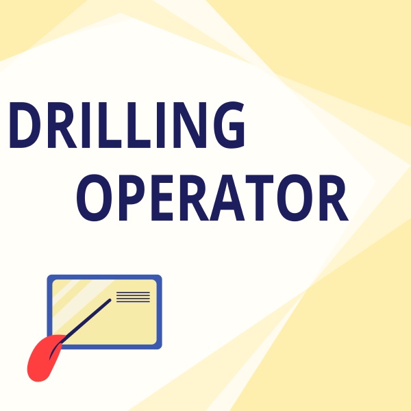 hand writing sign drilling operator