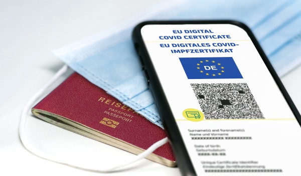 german eu digital covid certificate with