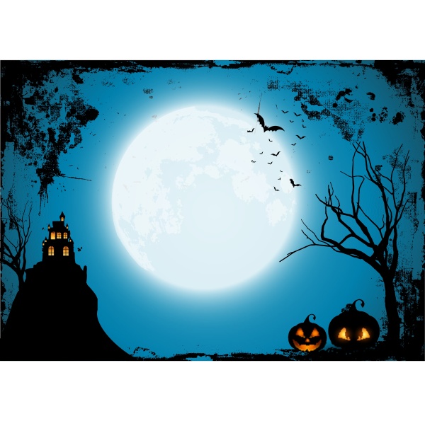 grunge halloween background with pumpkins and