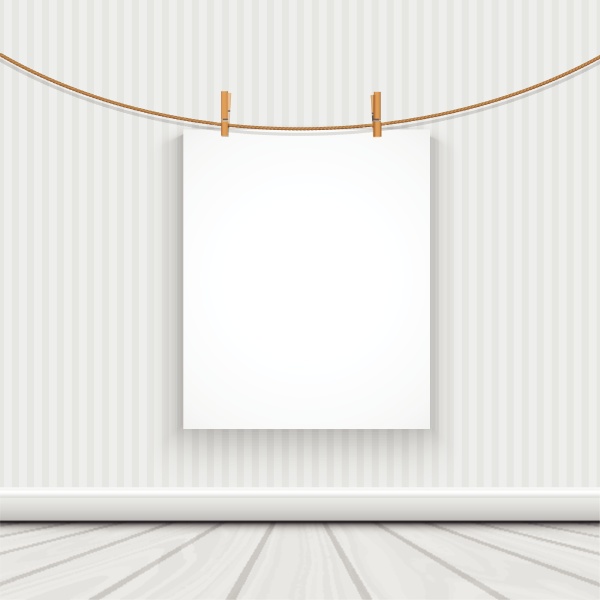hanging blank picture in a room