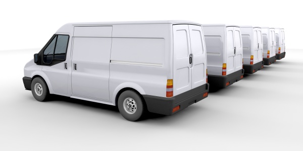 fleet of delivery vans