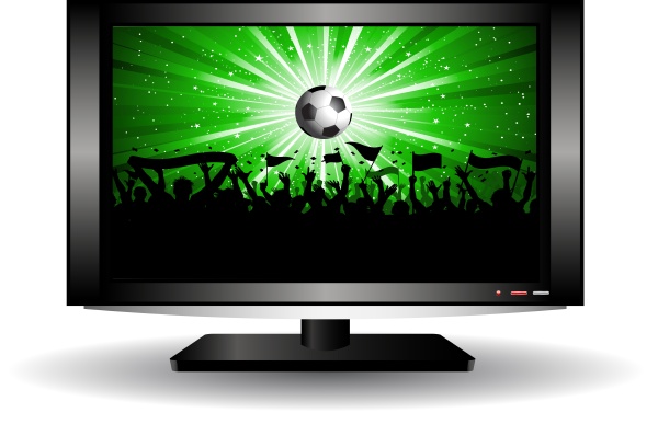 football crowd on lcd television