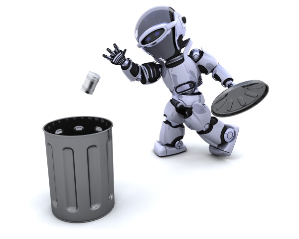 robot with trash