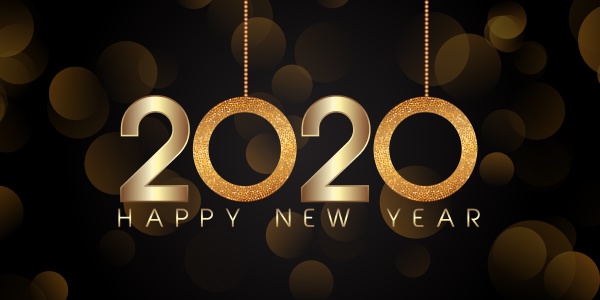 glittery style happy new year banner