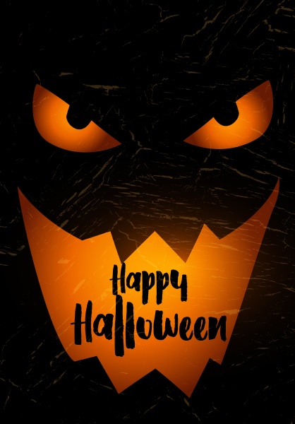 grunge halloween background with spooky pumpkin