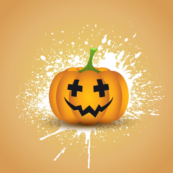 halloween pumpkin on a grunge splatter